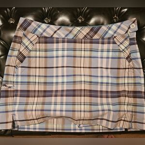 Columbia Plaid Mini Skirt in Blue and Brown
